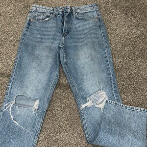 Distressed Blue Jeans